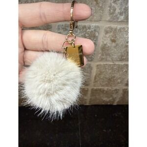 Pom Pom London Mini Pom Pom Tan Beige Cream Bag Charm Only